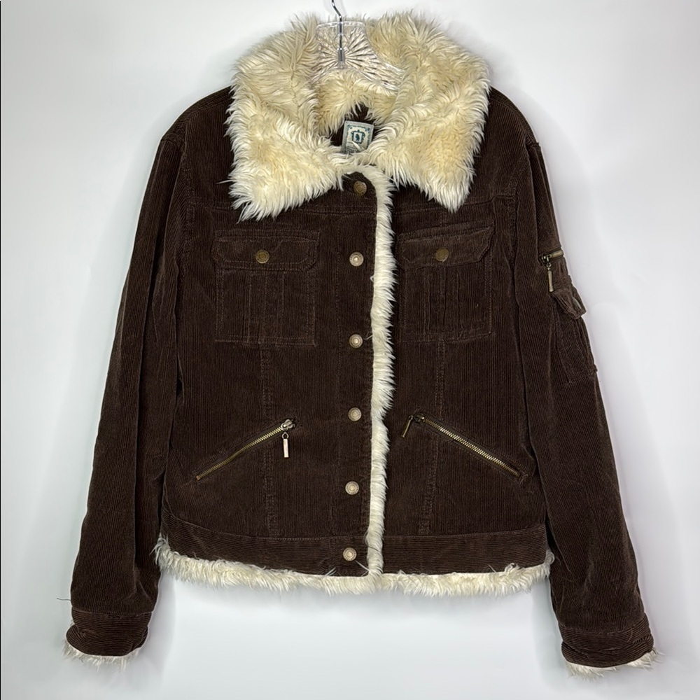 Grizzly Sherpa Lined Snap Button Up Corduroy Jack… - image 1